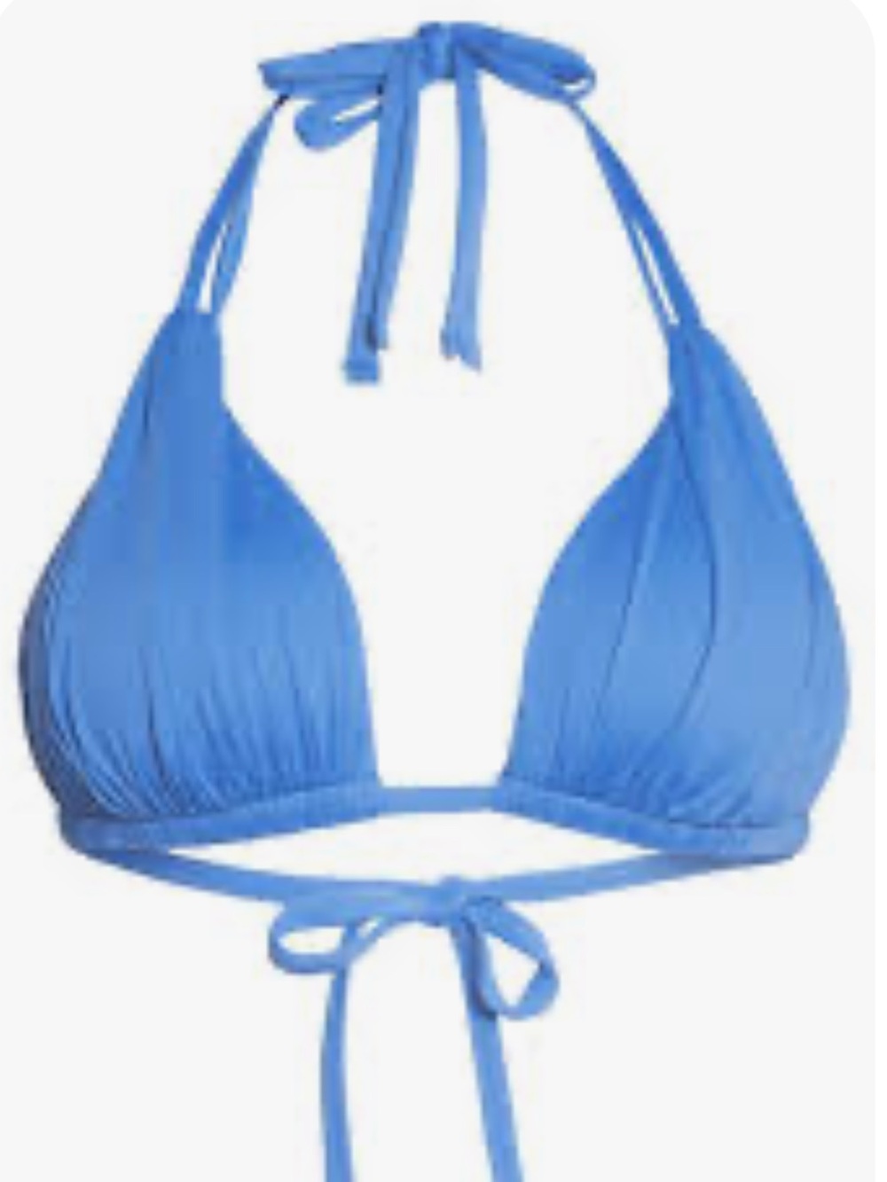 La Blanca NWT 16 Island Goddess Chambray Halter Triangle Bright Blue Bikini Top